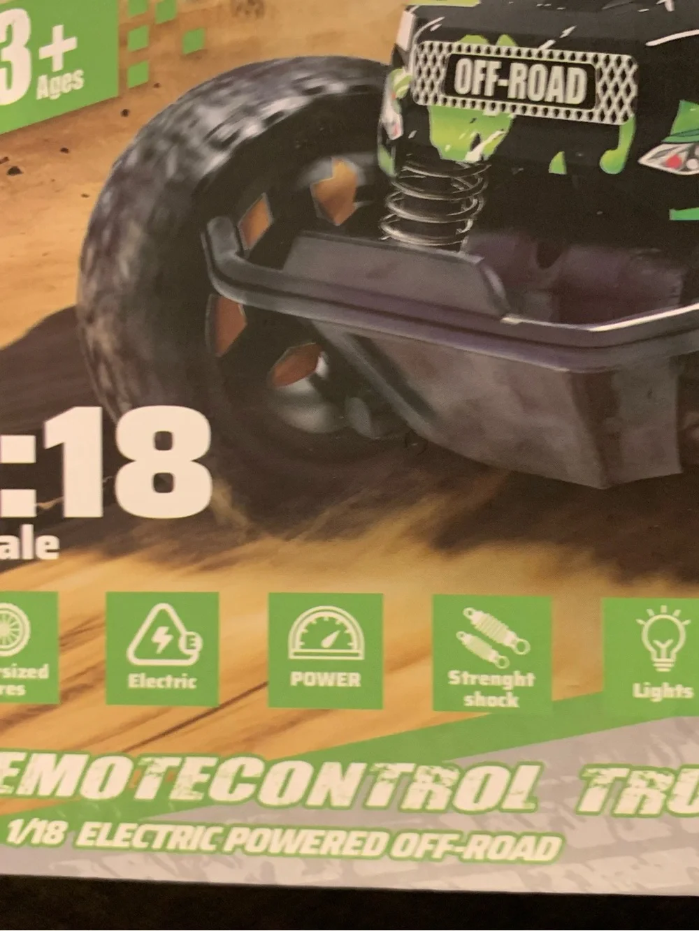 Remote Control Truck - Green Kids Off-Road RC Vehicle